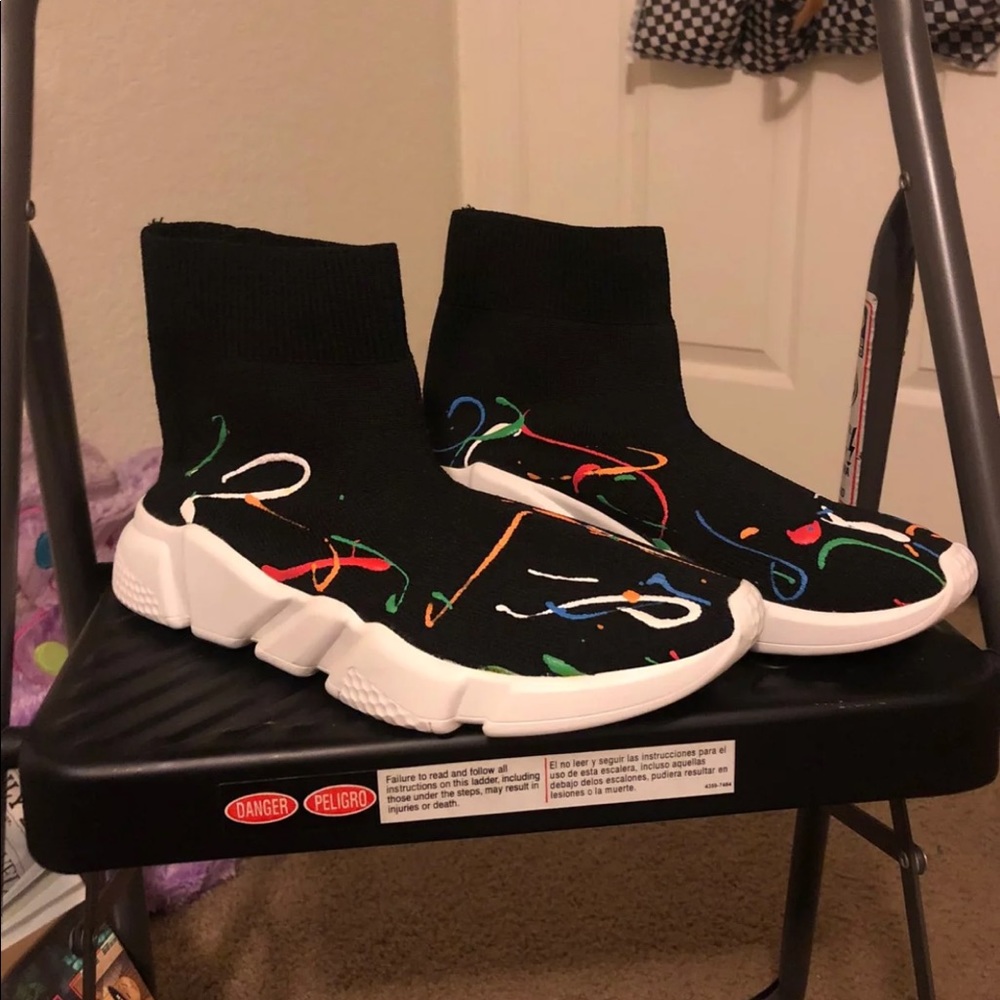 Hand paint sock sneakers